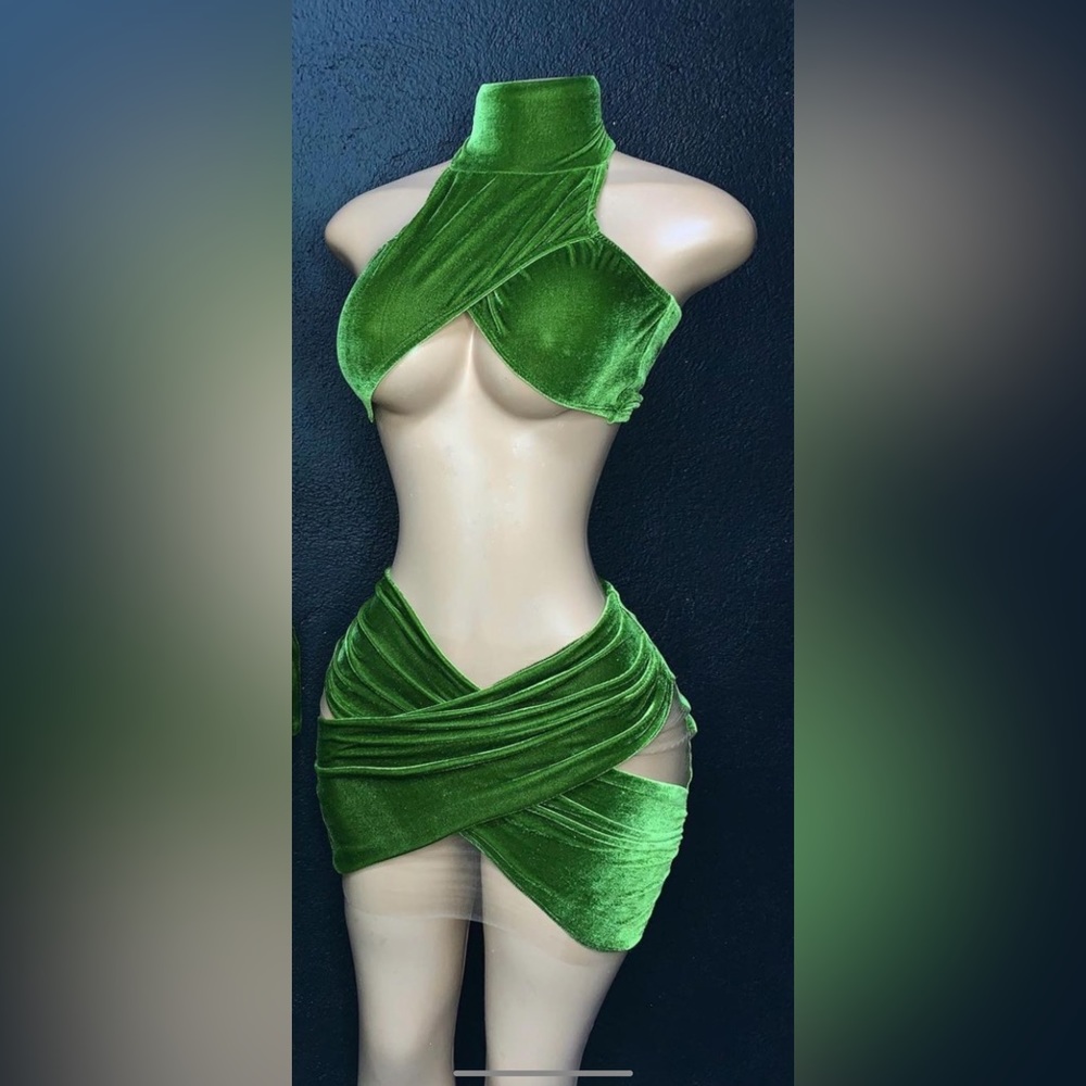 Green Mesh Two Piece
